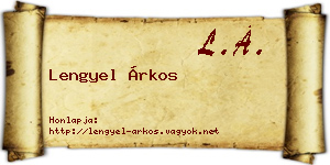 Lengyel Árkos névjegykártya